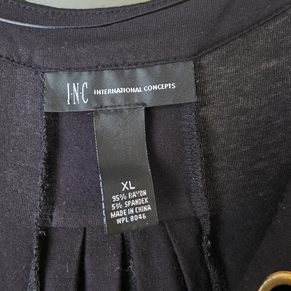 INC Black Grommet Detail Top - Picture 2 of 7